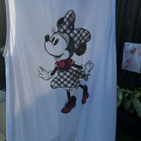 Disney White Sleeveless Top with Ginham Minnie - Picture 2 of 9